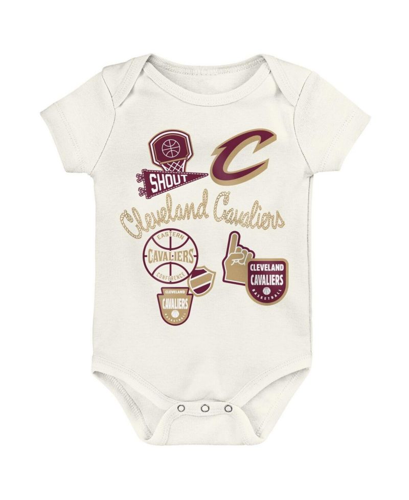 Baby Boys and Girls 3-Pack Cleveland Cavaliers Littlest Player Bodysuit Set