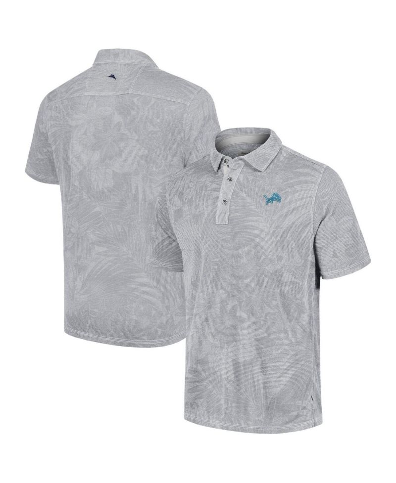 Men's Gray Detroit Lions Sport Santiago Paradise Polo