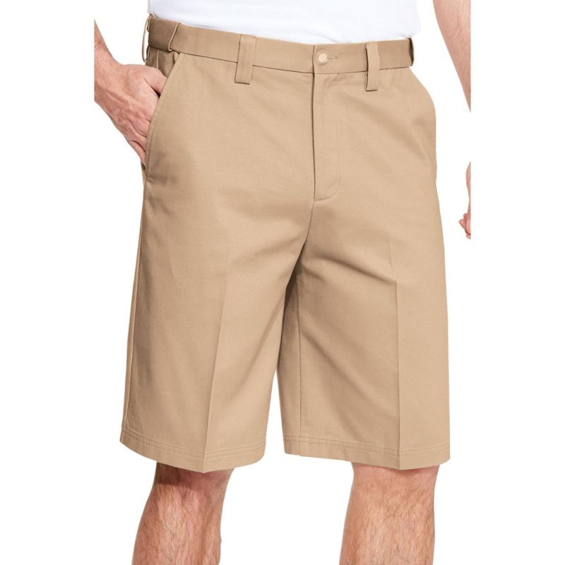 Men's Wrinkle-Free Expandable Waist Plain Front Shorts