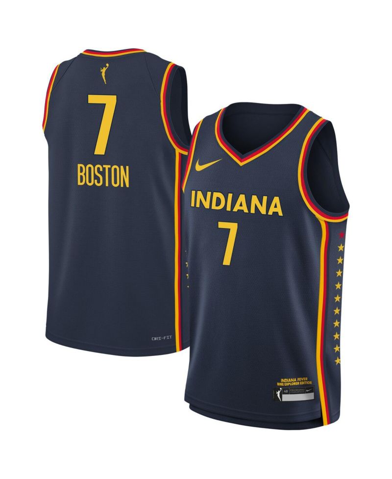 Big Boys and Girls Aliyah Boston Navy Indiana Fever Explorer Swingman Jersey