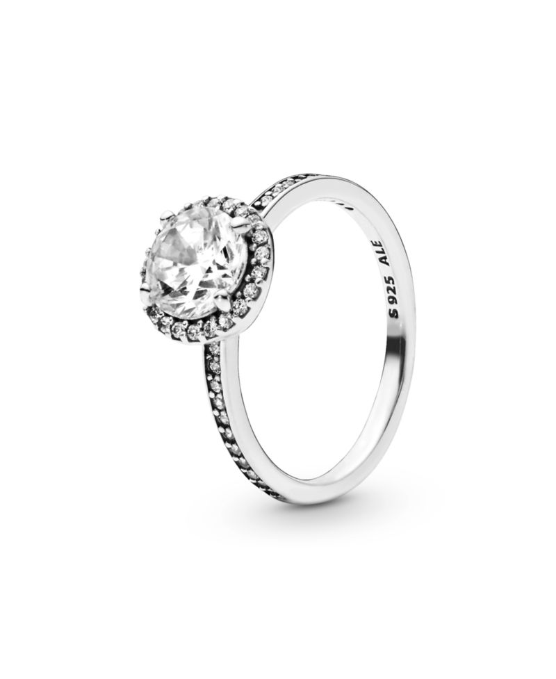 Cubic Zirconia Timeless Round Sparkle Halo Ring
