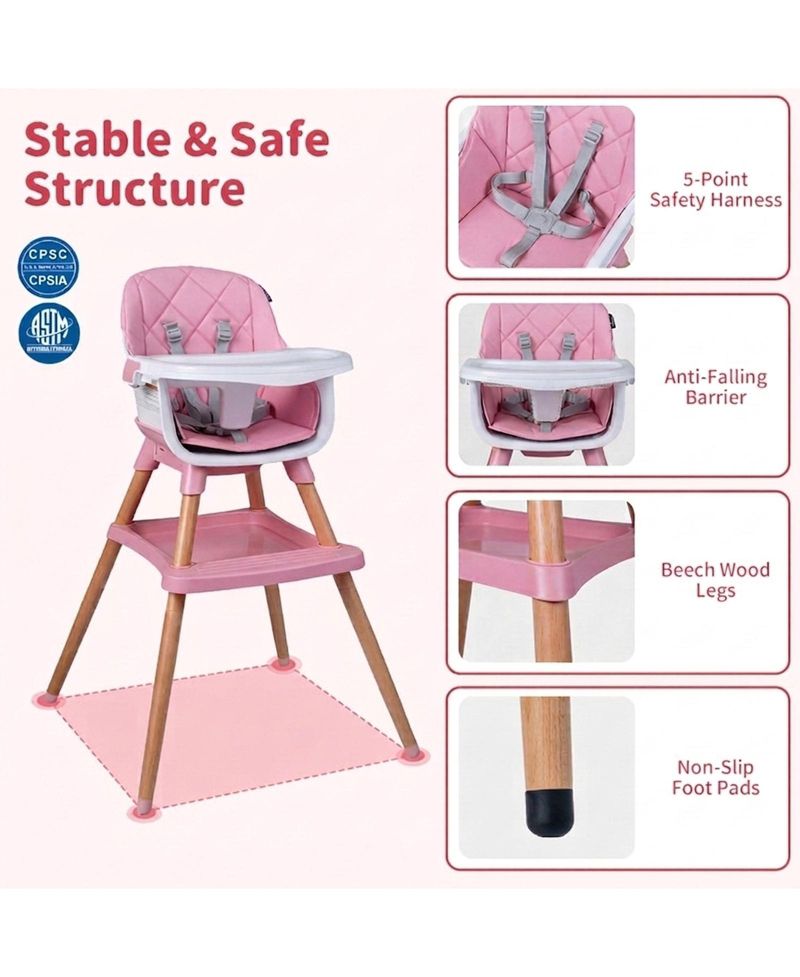 Convertible High Chair with Under-Seat Storage