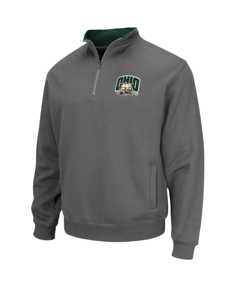 Men's Charcoal Ohio Bobcats Tortugas Logo Quarter-Zip Jacket