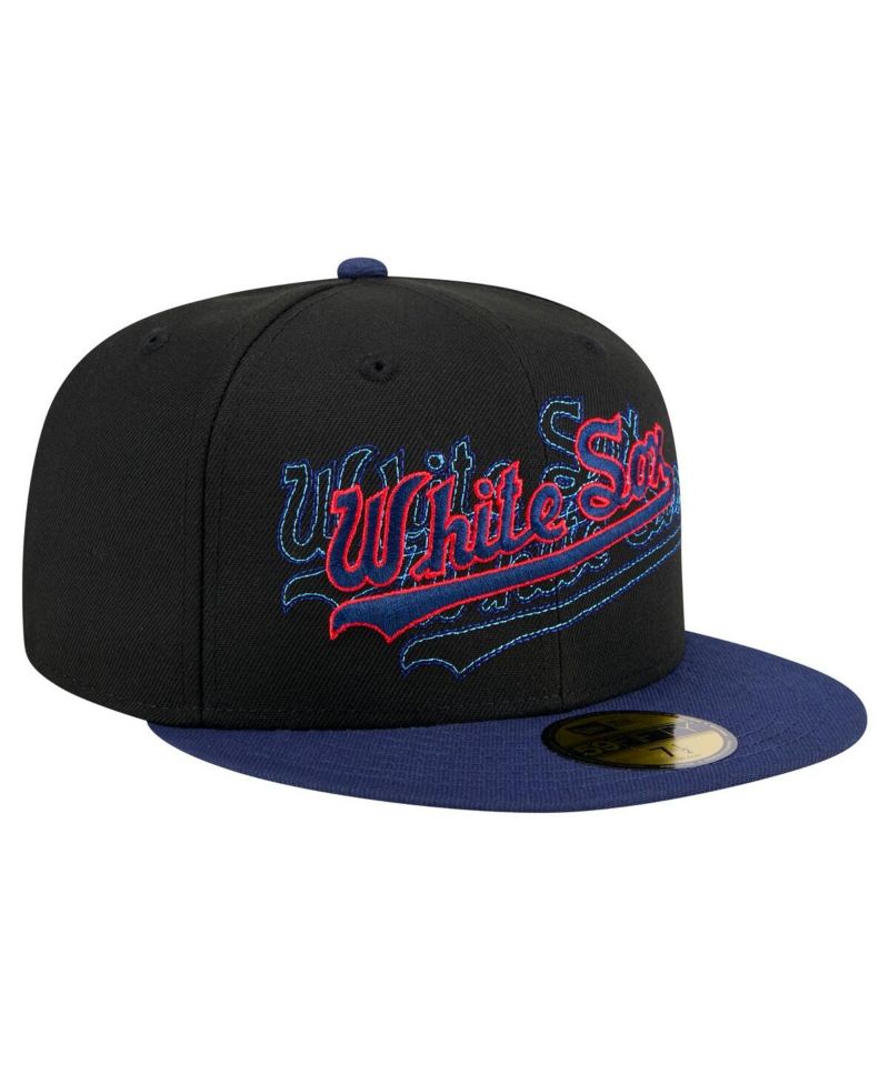 Men's Black Chicago White Sox Shadow Stitch 59FIFTY Fitted Hat