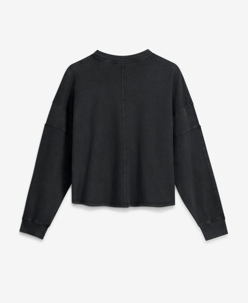Women's Black Green Bay Packers Oversized Chop Block Boxy Long Sleeve T-Shirt