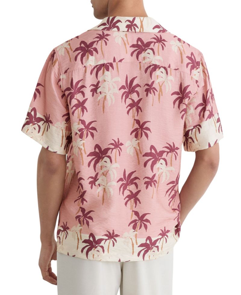 Men's Madrona Palm-Print Cuban-Collar Shirt