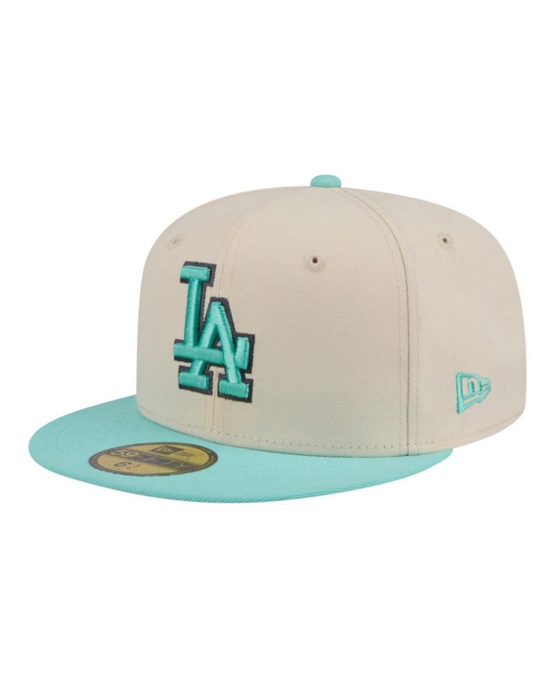 Men's Light Beige/Turquoise Los Angeles Dodgers Two-Tone Color Pack 59FIFTY Fitted Hat