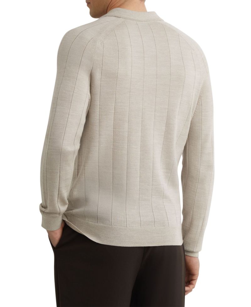 Men's Greyson Merino Wool Wide-Rib Polo Shirt