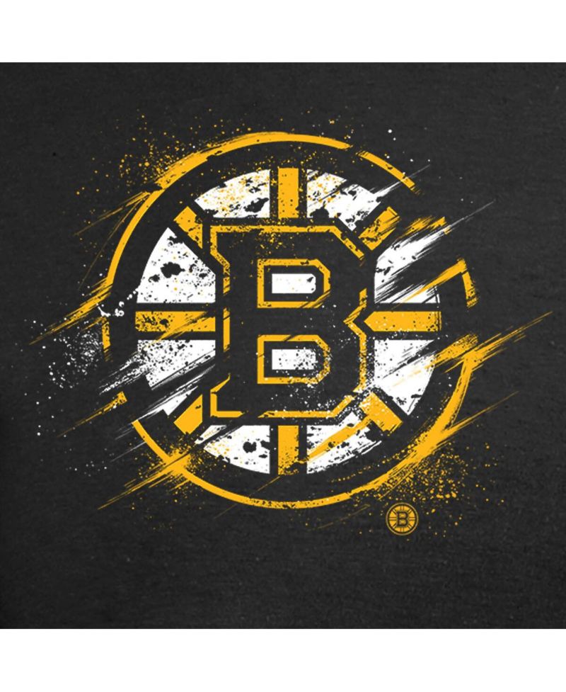 Men's Black Boston Bruins Splatter Logo T-shirt