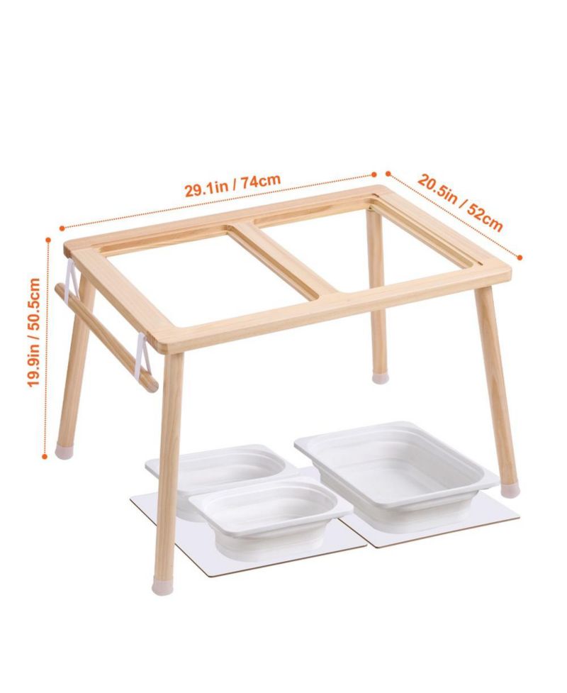Sand and Water Wooden Convertible-Top Activity Table for Ages 3+