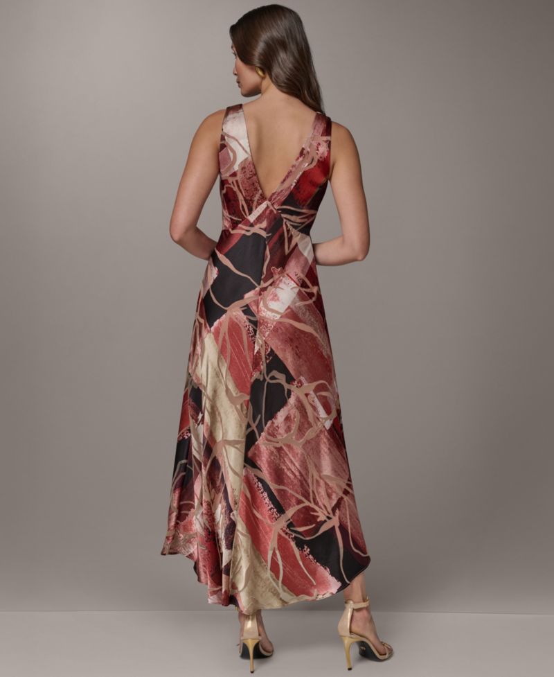 Women's Sleeveless Velvet Burnout Midi Slip Dress