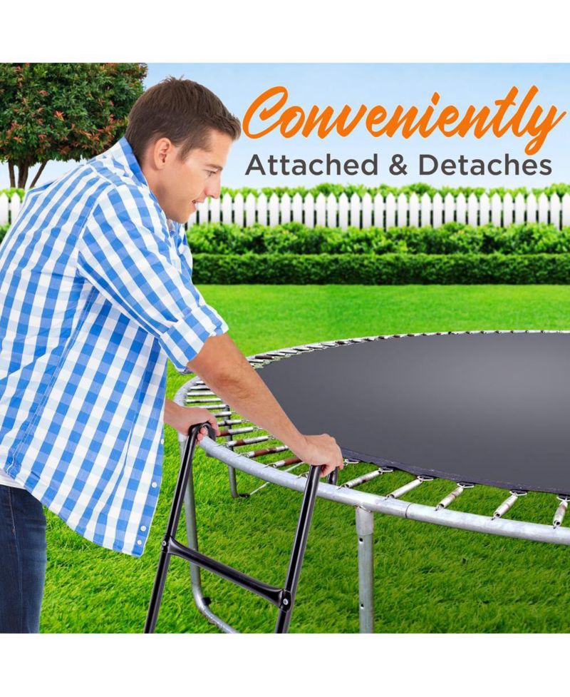 Galvanized Steel Extra-Wide Footsteps Trampoline Safety Ladder