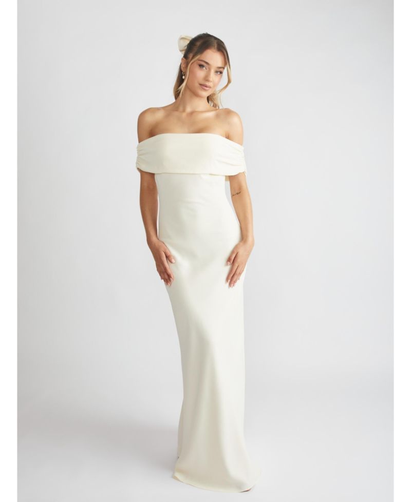 Women's Bardot Crepe Bridesmaid Dress