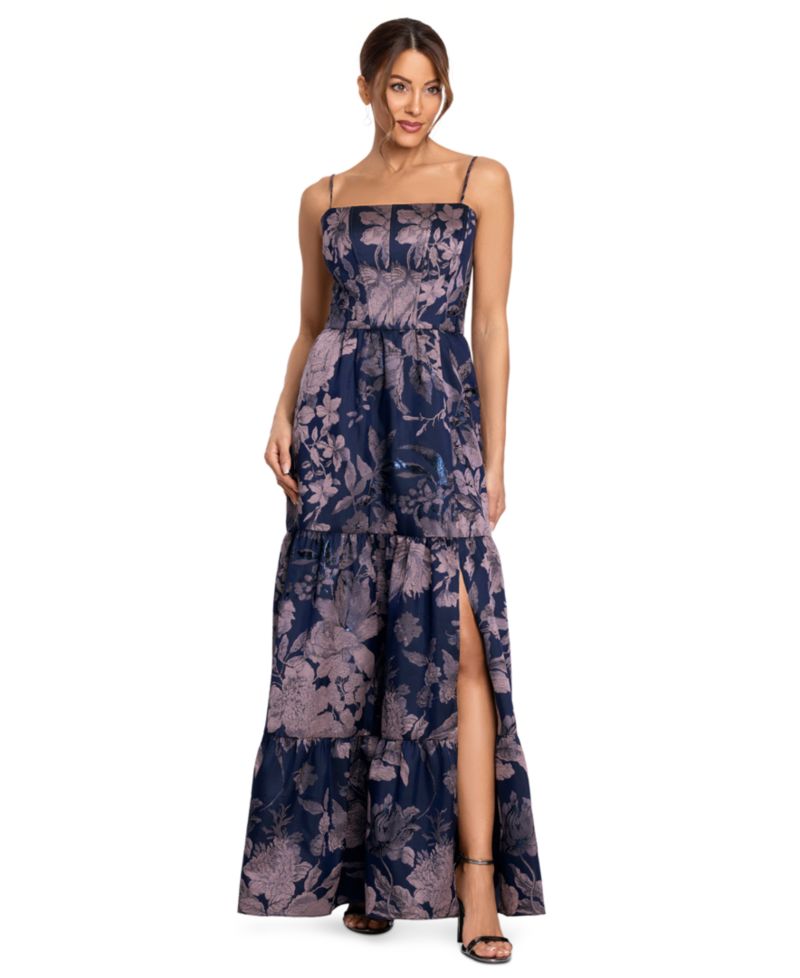 Women's Brocade Spaghetti Strap Corset Ball Gown