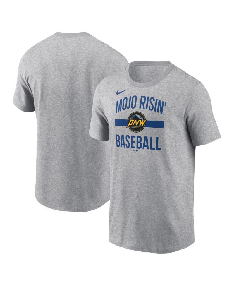Men's Heather Gray Seattle Mariners City Connect Arched Team Phrase T-Shirt