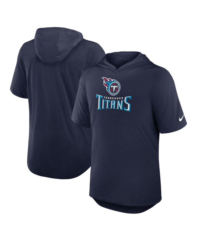 Men's Navy Tennessee Titans Lockup Tri-Blend Hoodie T-Shirt