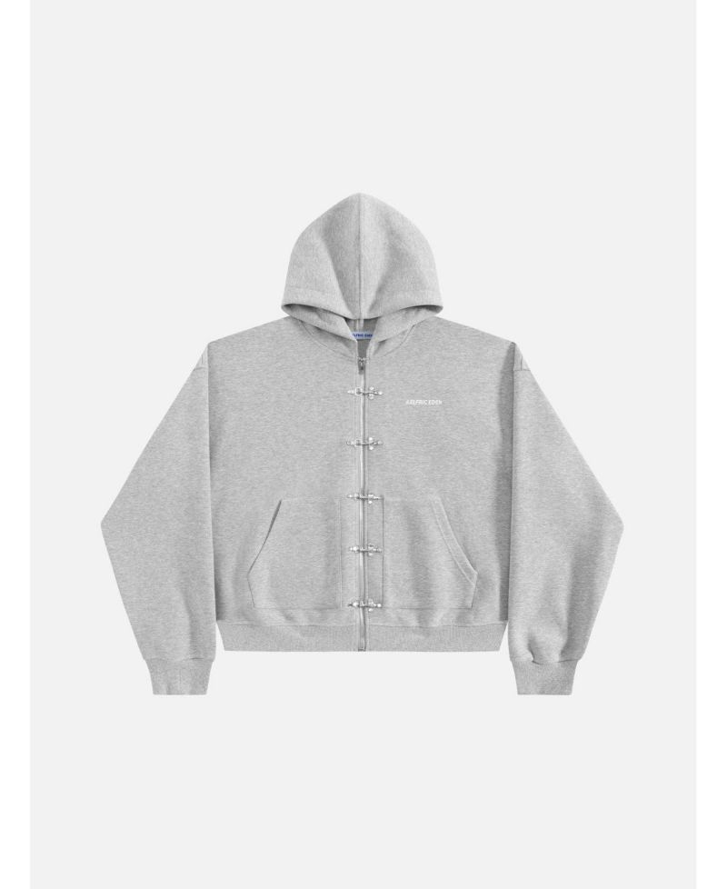 Men's Boxy Metal Toggle Zip Up Hoodie