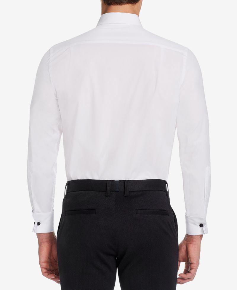 Men's Classic/Regular Fit Stretch Solid French Cuff Tuxedo Shirt