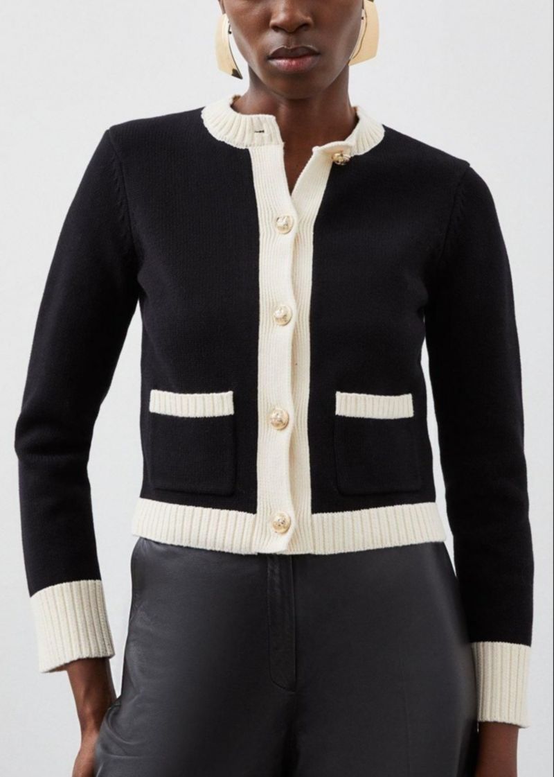 Women's Cotton Cropped Knit Boxy Cardigan