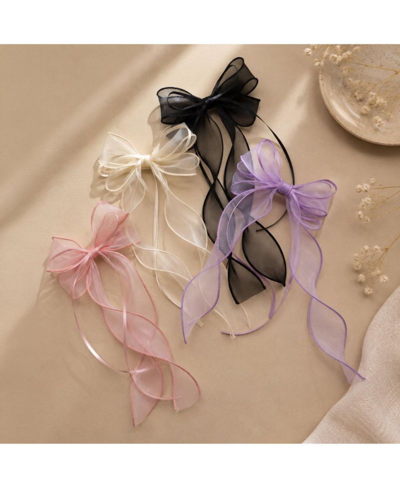 Girls Organza Double Ribbon Clip Gift Set with Tin Case