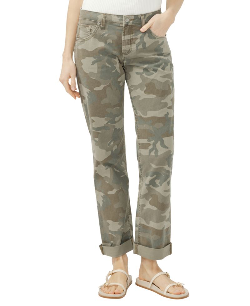 Women's Chelsea Mid-Rise Straight-Leg Camo Jeans
