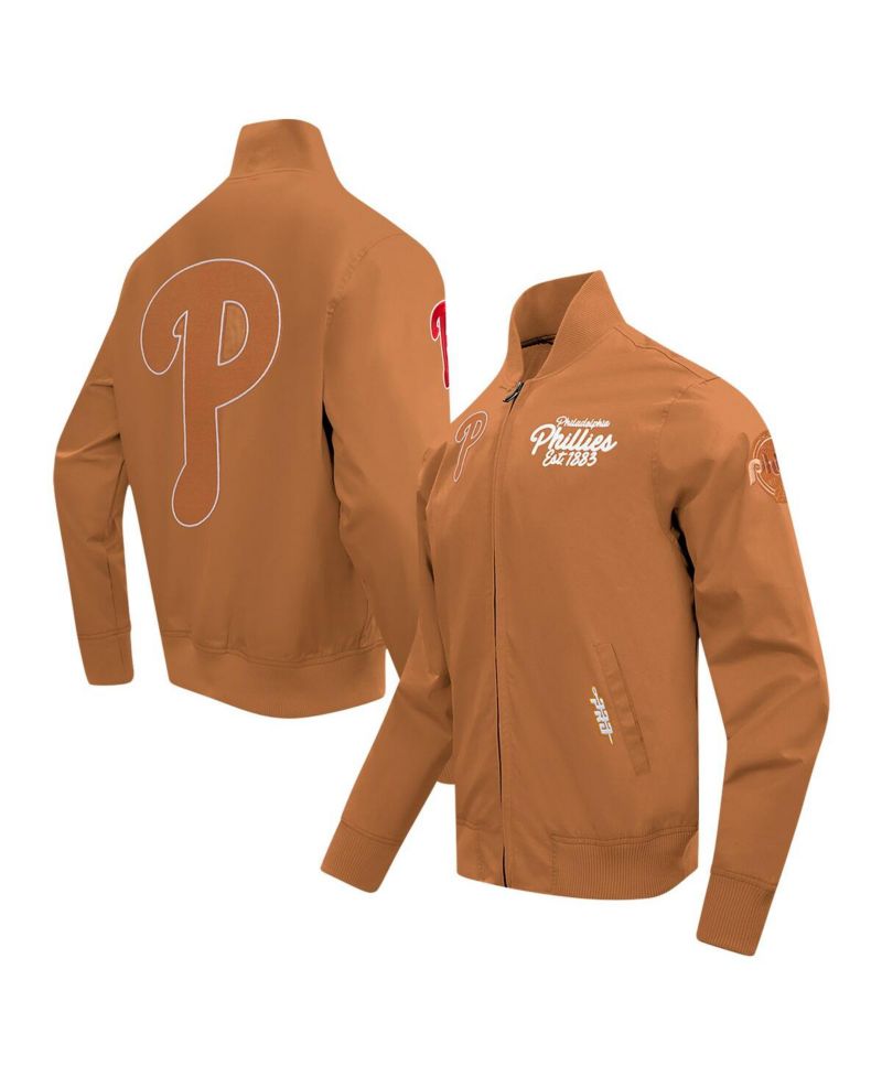Men's Brown Philadelphia Phillies Paint The City Twill Full-Zip Jacket