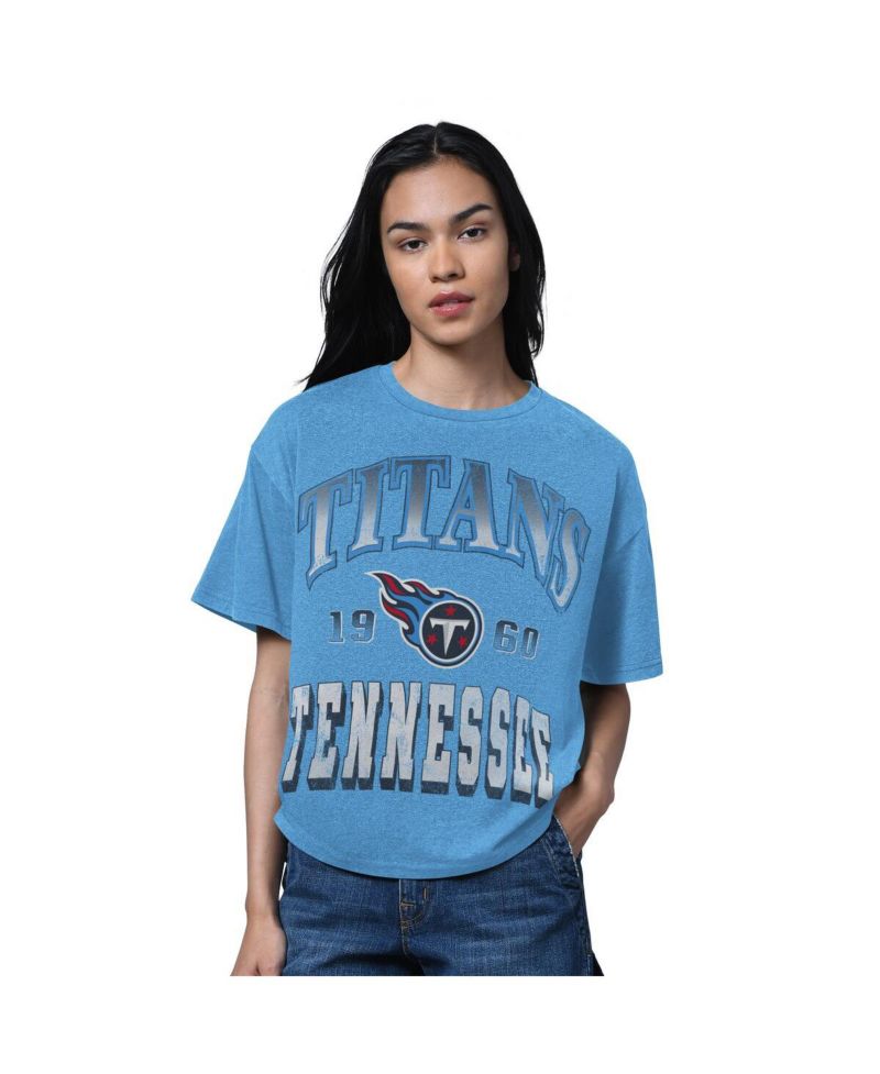 Women's Light Blue Tennessee Titans Oversized Hall of Fame T-Shirt