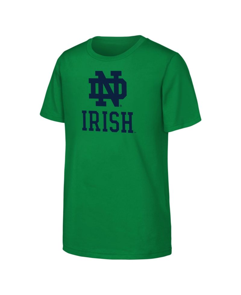 Big Boys and Girls Green Notre Dame Fighting Irish Primary Logo T-Shirt