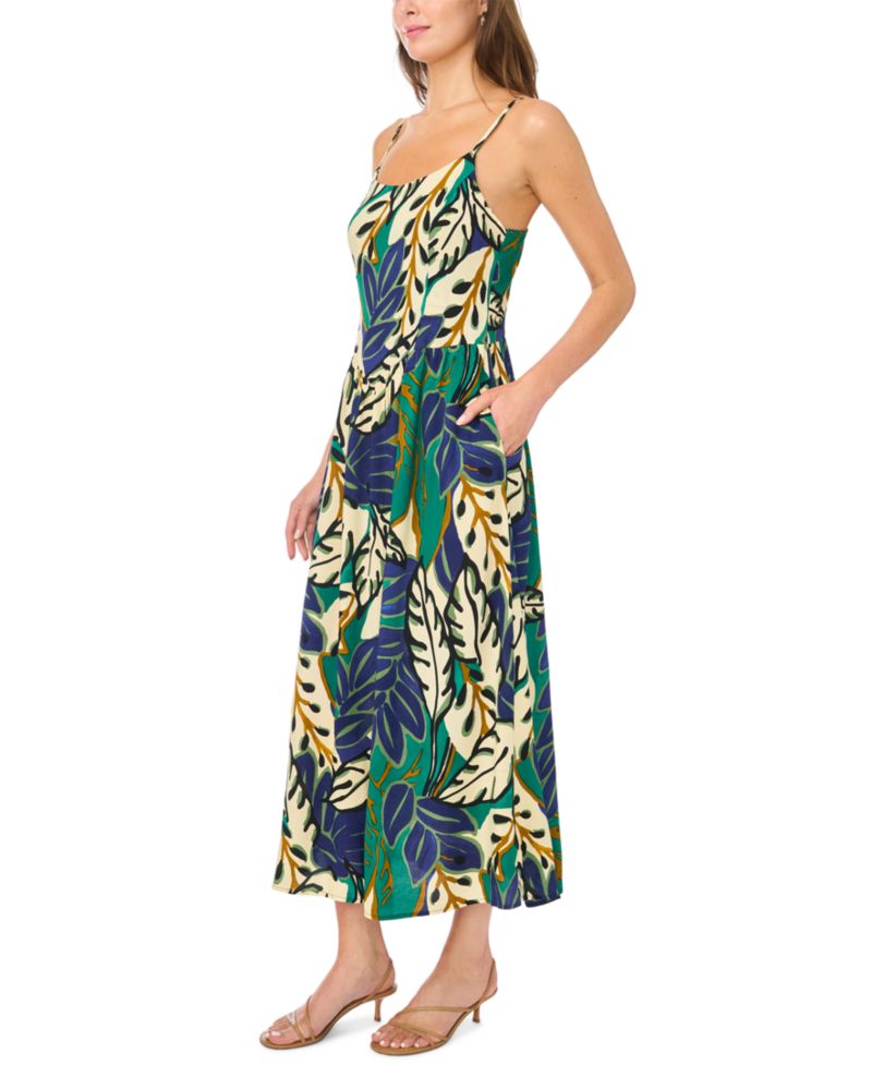 Women's Floral Print Smocked Back Maxi Dress