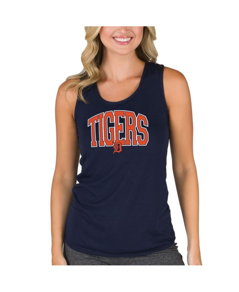 Women's Navy Detroit Tigers Marathon Racerback Tank Top