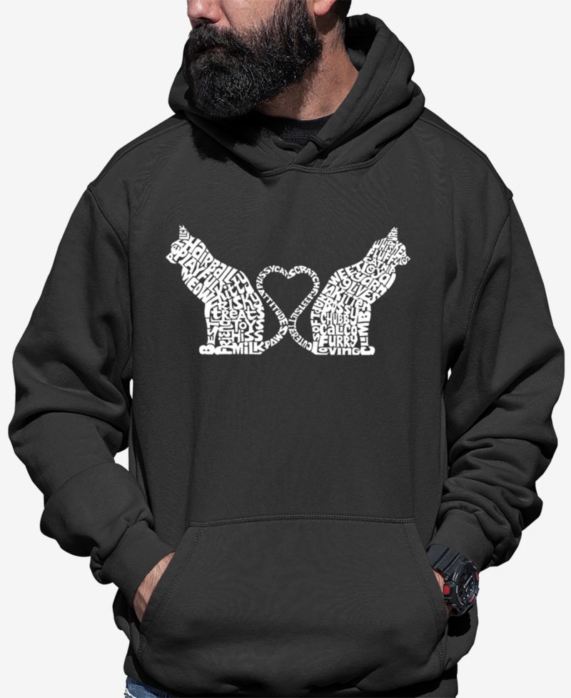 Cat Tail Hearts - Men's Word Art Hooded Sweatshirt