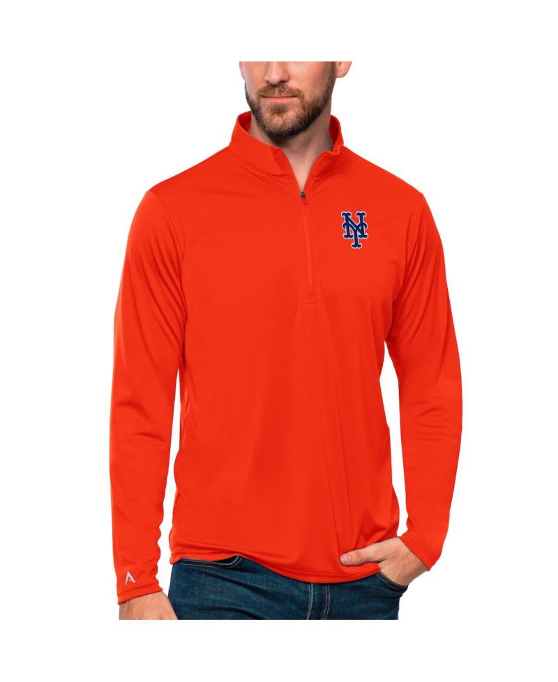 Men's Orange New York Mets Tribute Quarter-Zip Pullover Top