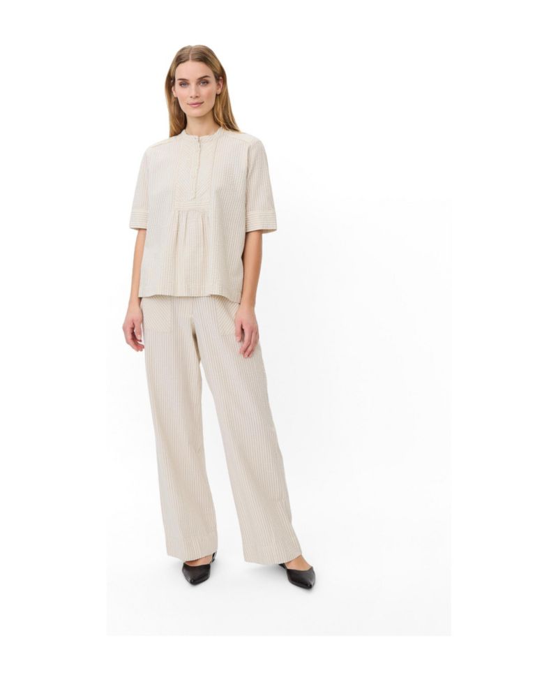 Women's MaBeyora Mandarin Collar Textured Blouse