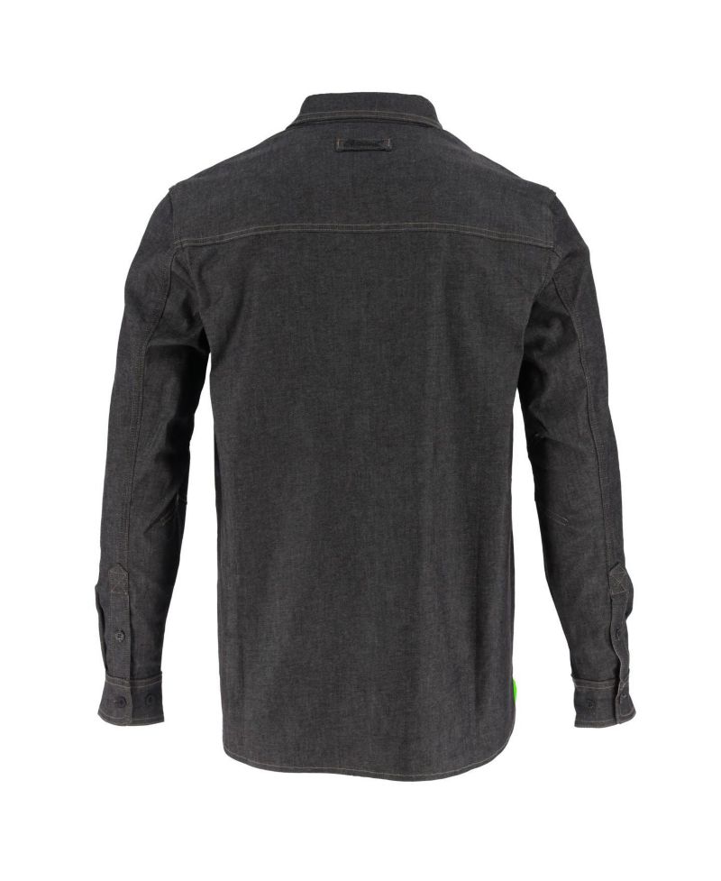 Big & Tall Men's Vintage Stretch Denim Long Sleeve Button Up Shirt