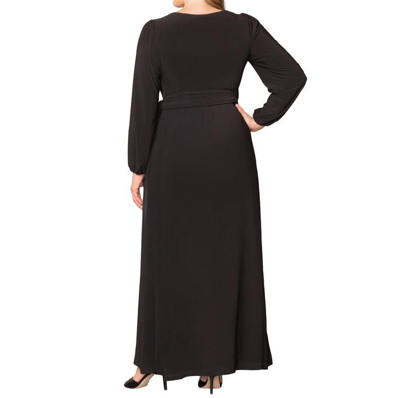 Women's Plus Size Modern Muse Long Sleeve Wrap Gown