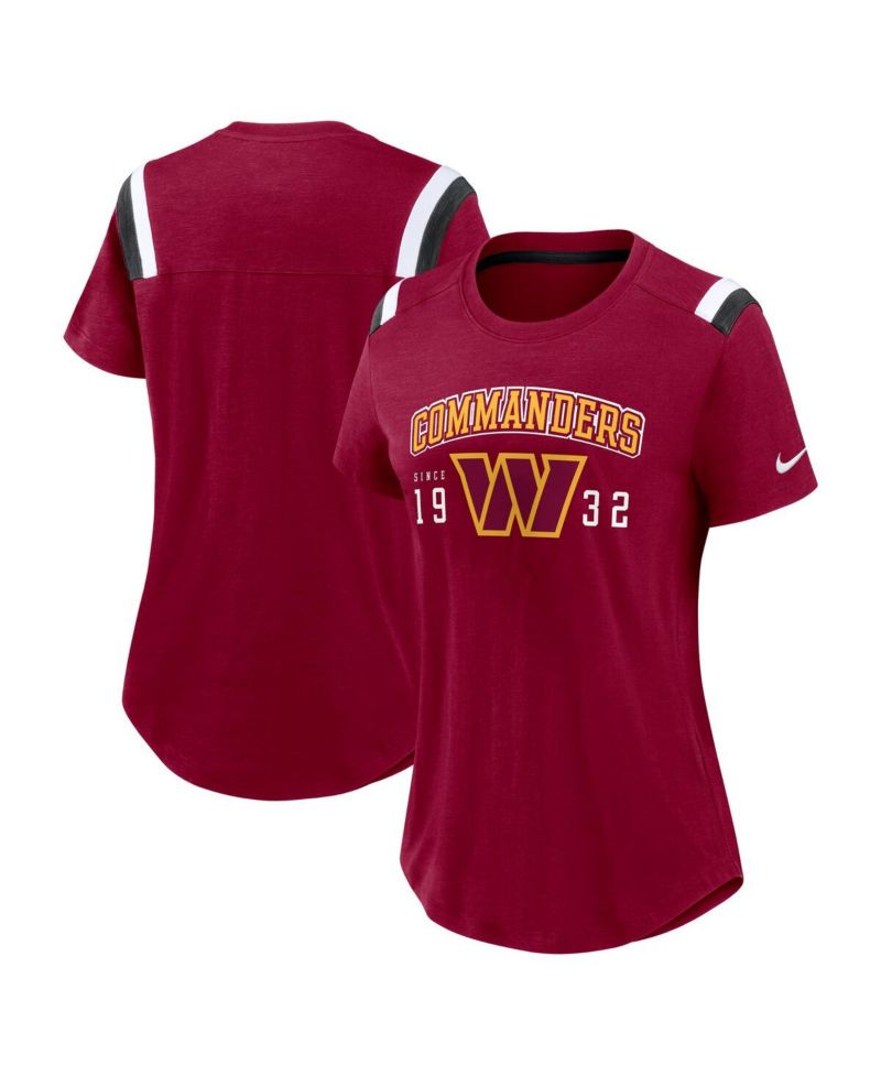 Women's Heather Red Washington Commanders Historic Slub Fashion T-Shirt