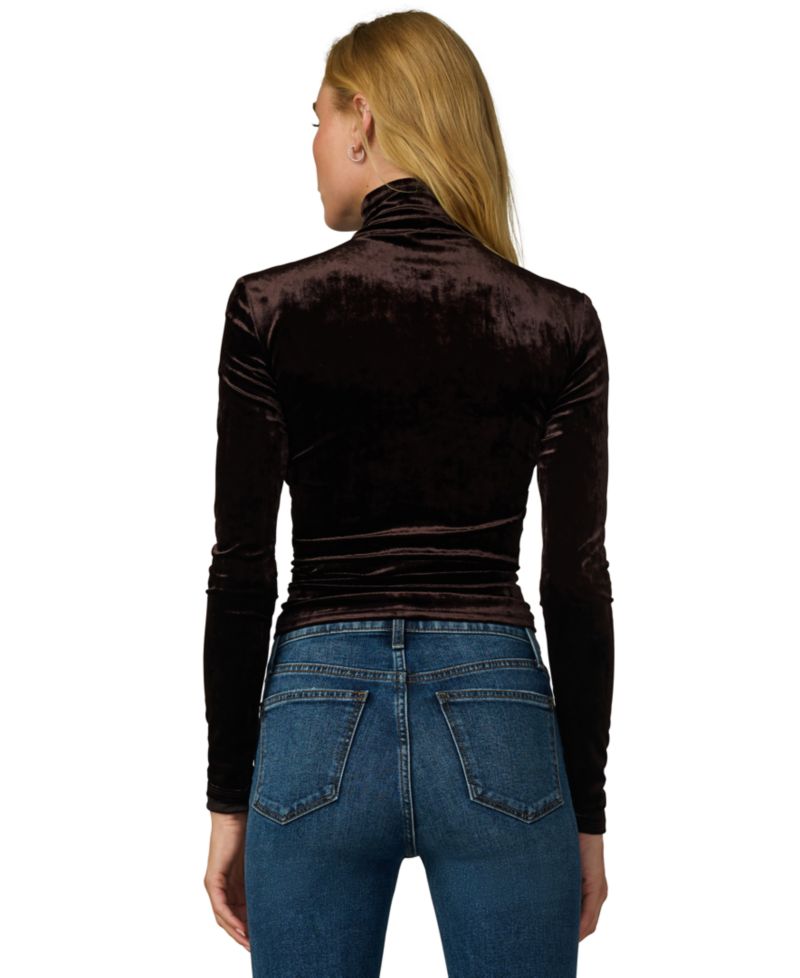 Women's Tony Long Crush Velvet Turtleneck Long-Sleeve T-Shirt