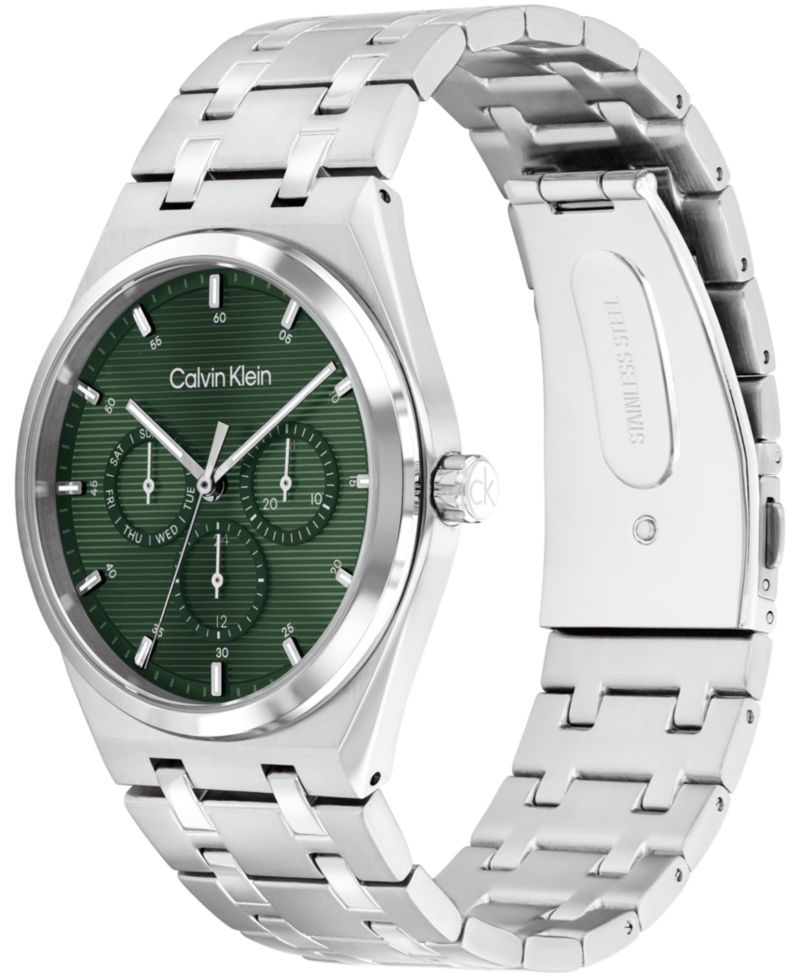 Men's CK Motion Silver Tone Stainless Steel Bracelet Watch 39mm