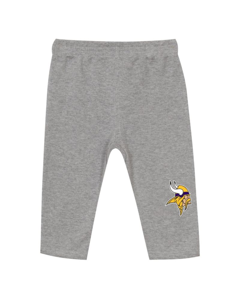 Baby Boys and Girls Minnesota Vikings Short-Sleeve Cotton Bodysuit and Pants Set