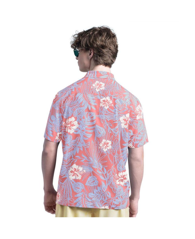Men's Coral Baltimore Orioles Palm Shade Party Button-Up Shirt