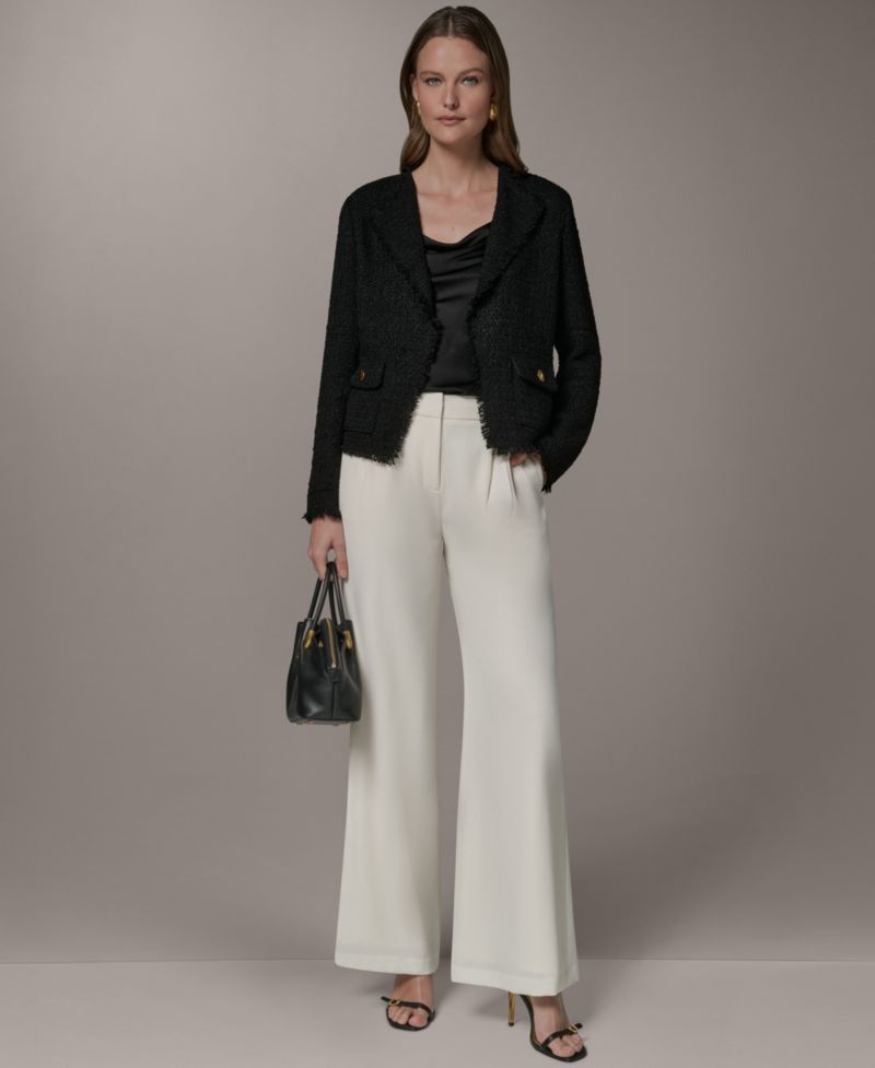 Petite Open-Front Long-Sleeve Jacket
