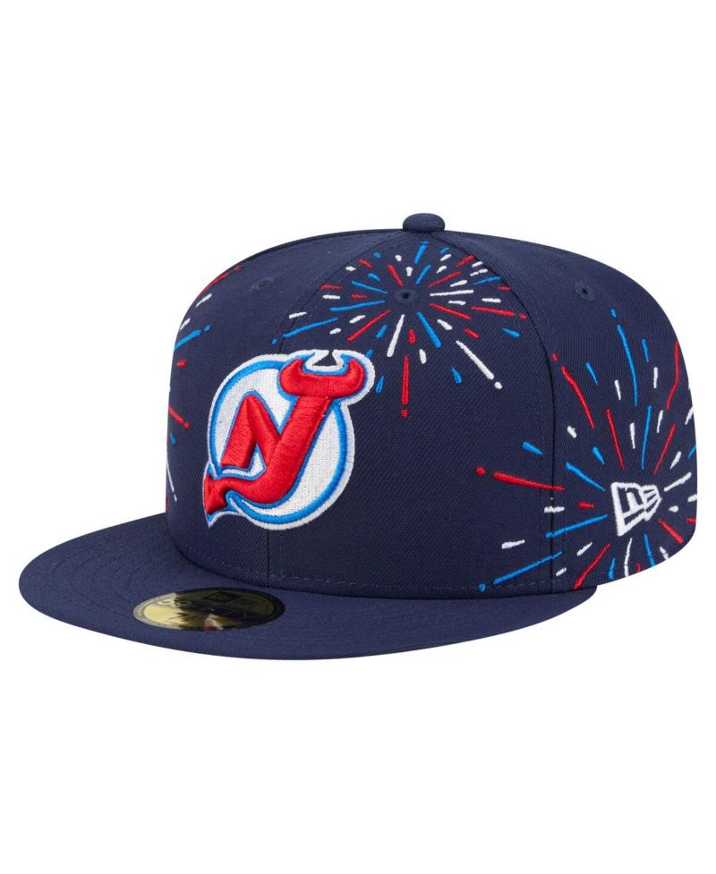 Men's Navy New Jersey Devils Americana Fireworks 59FIFTY Fitted Hat