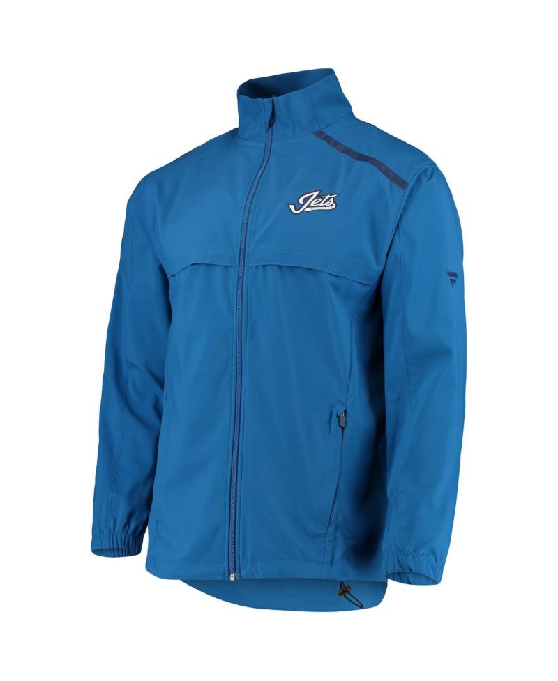 Men's Blue Winnipeg Jets Alternate Logo Rinkside Mock Full-Zip Jacket