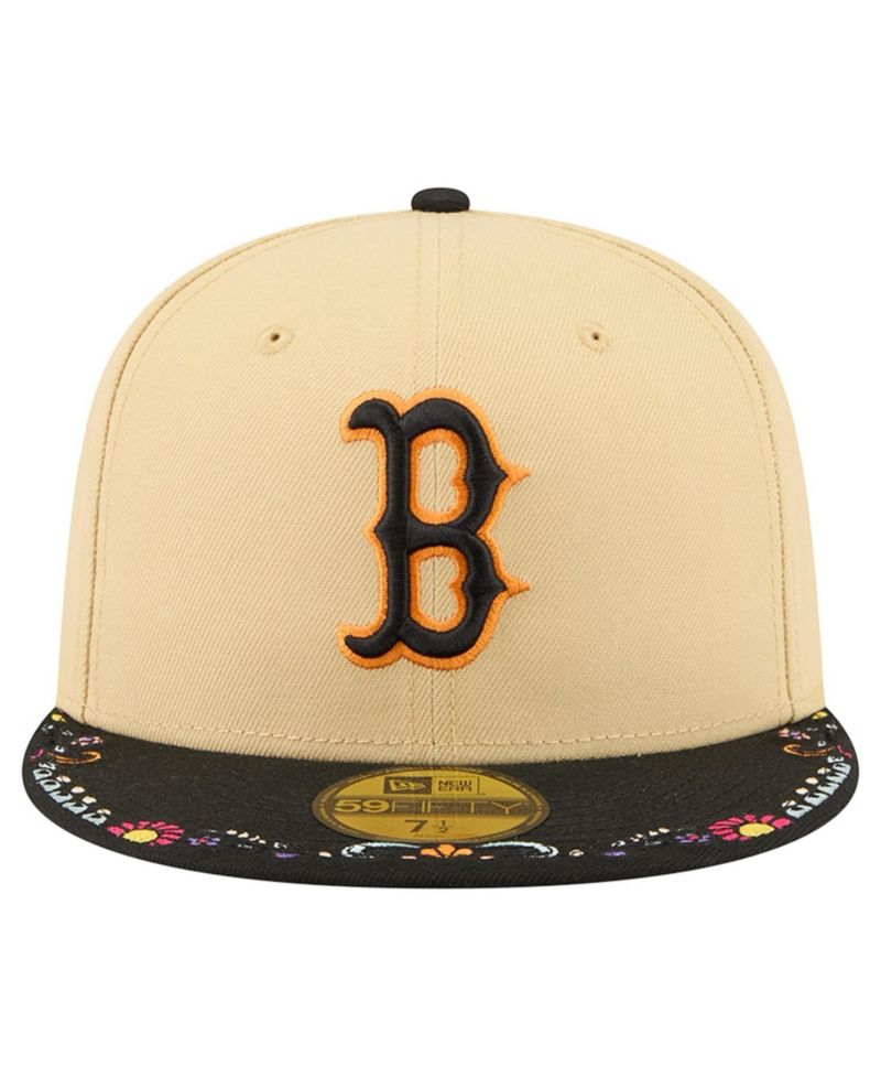 Men's Light Beige Boston Red Sox Two-Tone Embroidered Visor 59FIFTY Fitted Hat