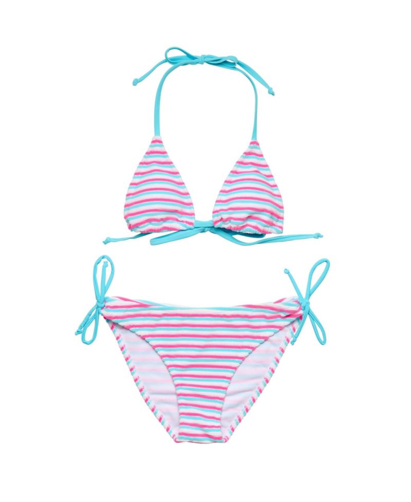 Big Girls 4-16 Sorbet Stripe Teen Triangle Bikini