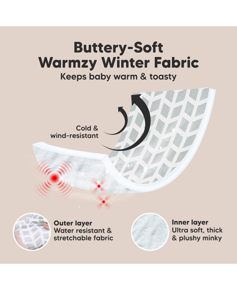 Warmzy Baby Car Seat Cover, Universal Stretch Fit Infant Carseat Covers for Babies, Winter Carseat Canopy
