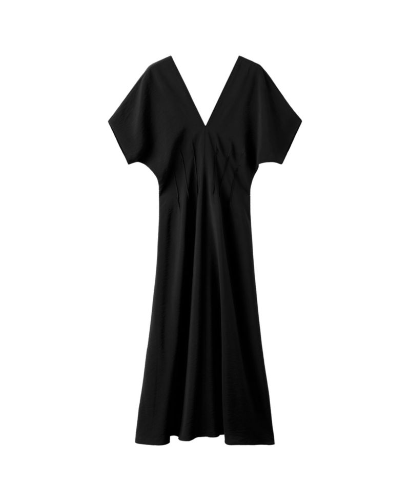 Women's V-Neck Ruched Midi Dress