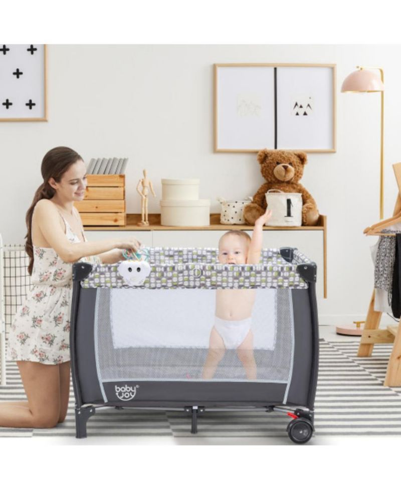 4-in-1 Portable Baby Playard with Changing Station and Net