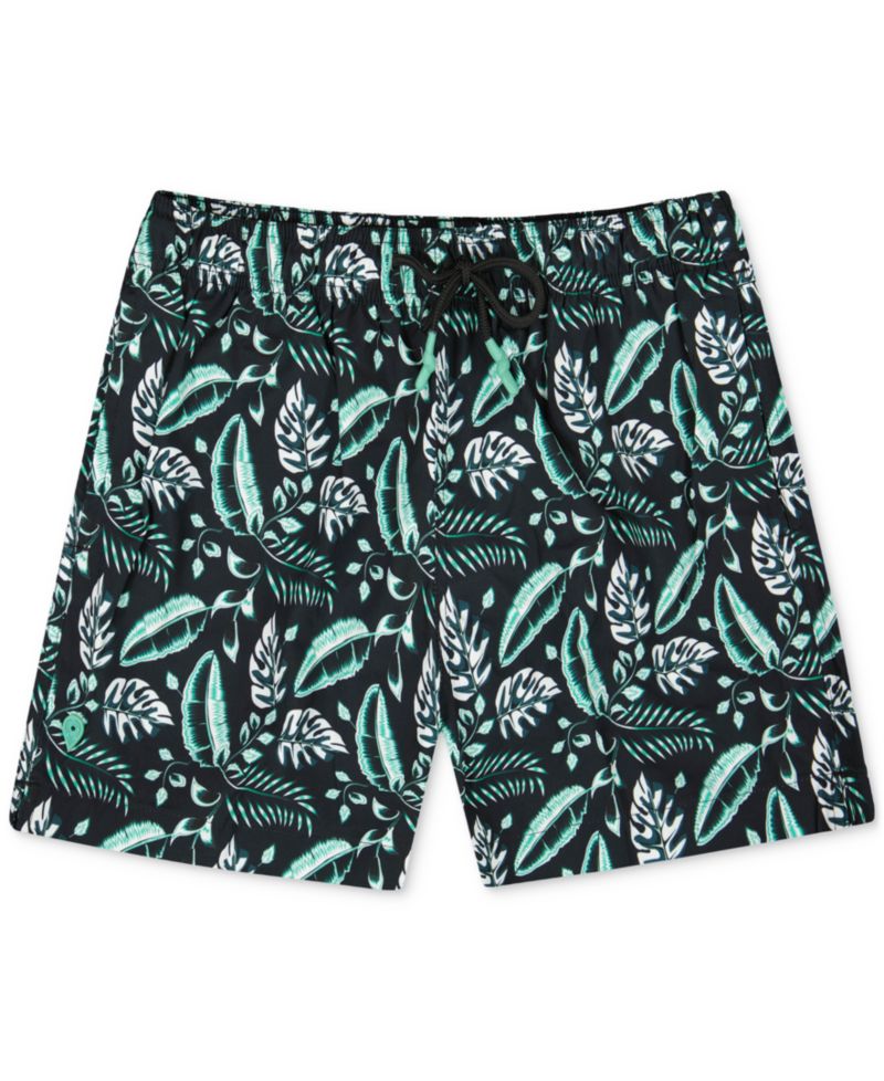 Sunset and Vines Men's Floral Woven Swim Trunks