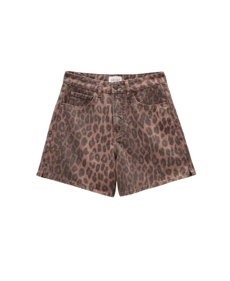 Women's Leopard Print Essential Denim Shorts 'inseam: 3.94'